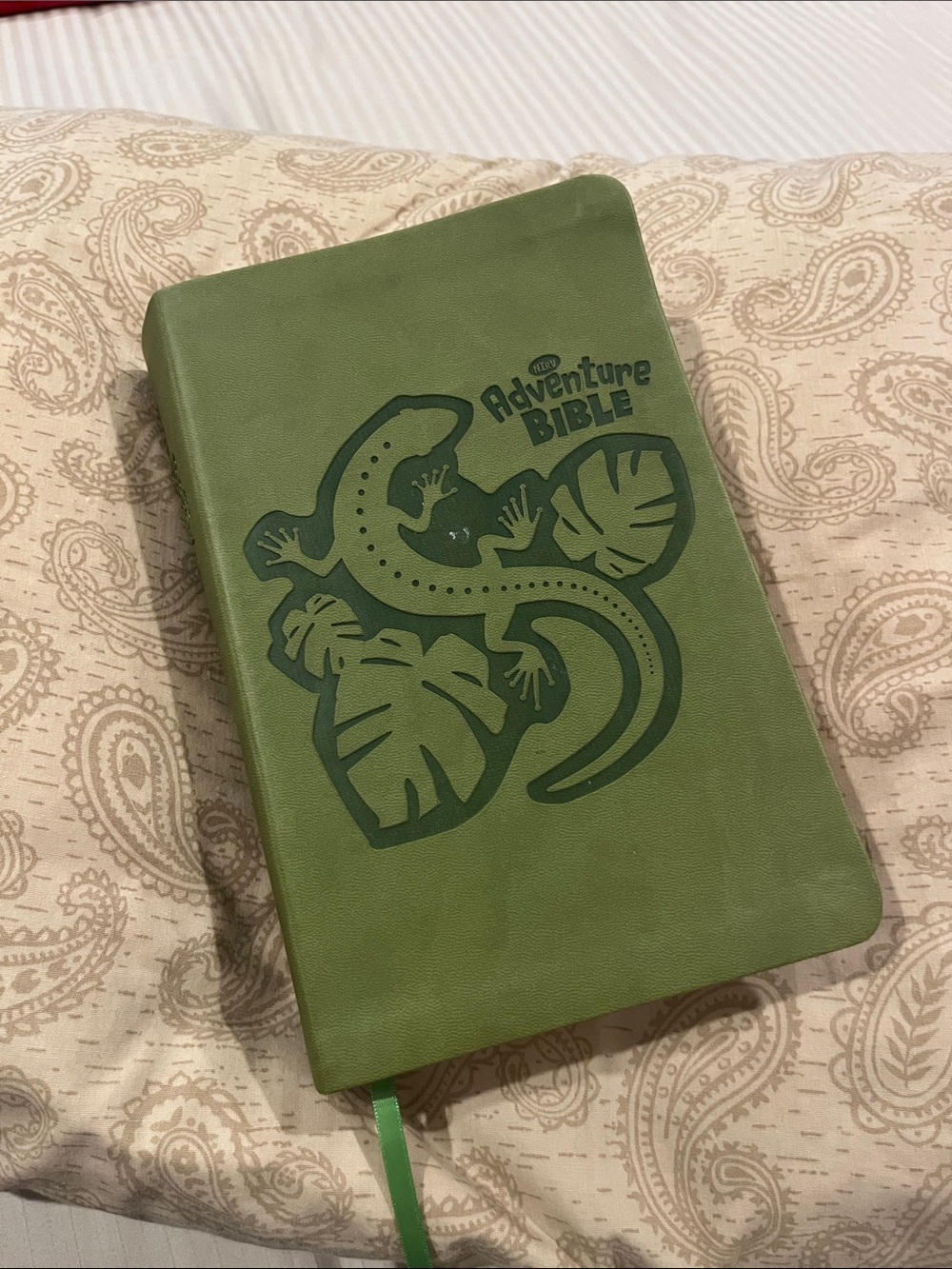 Adventure Bible Kids Edition - Green Leather, Lizard Cover